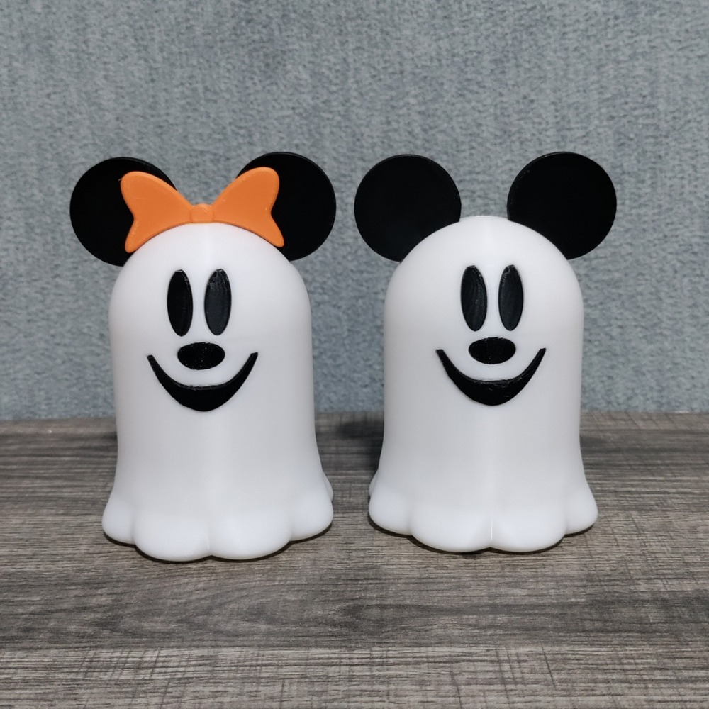 Mickey Mouse Minnie Mouse Ghost Halloween Decor 3D Printed Tiered Tray 4.5"